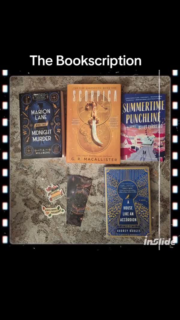 A customer’s books laid out after unboxing