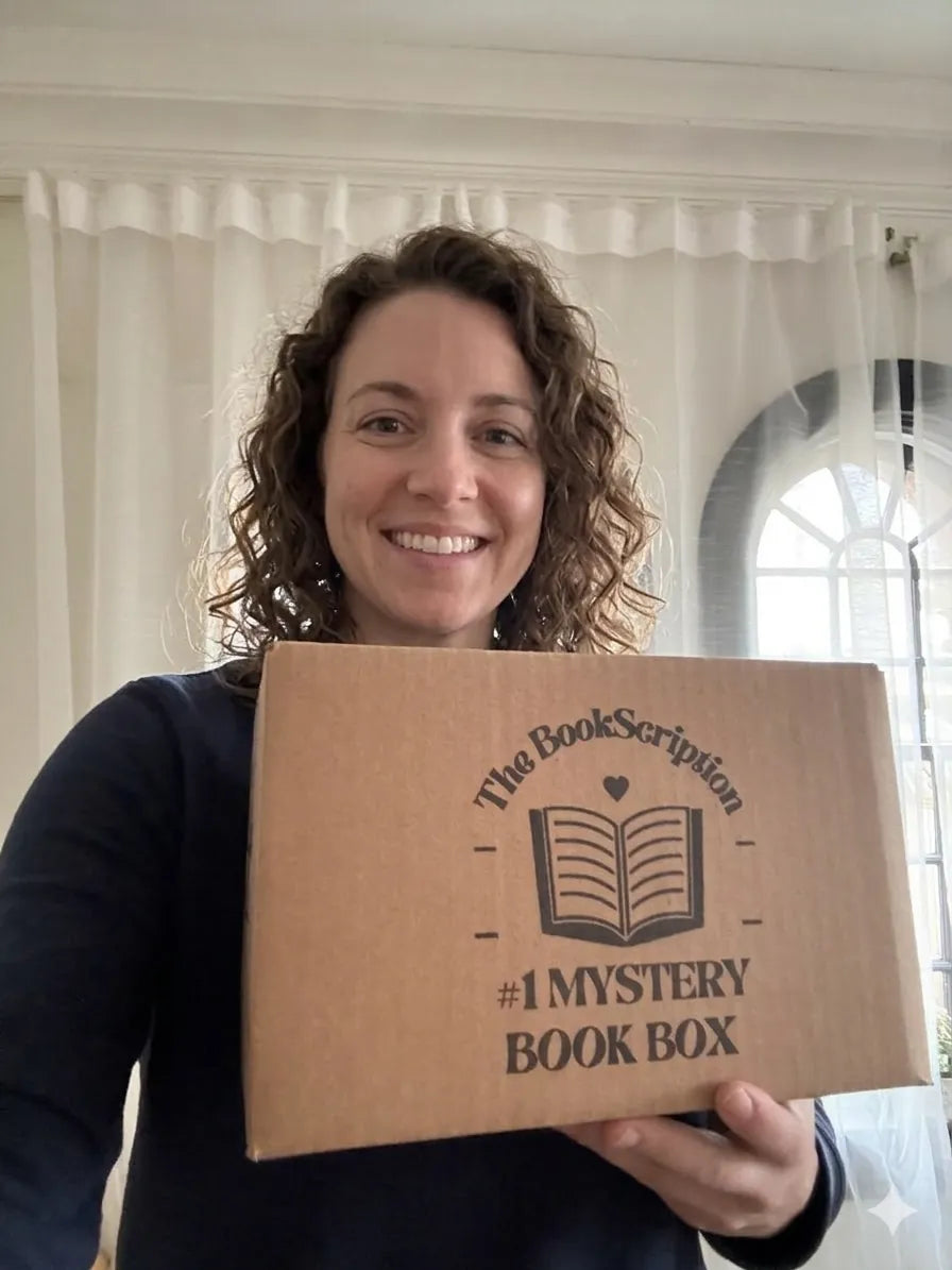 A reader with their sixth BookScription box